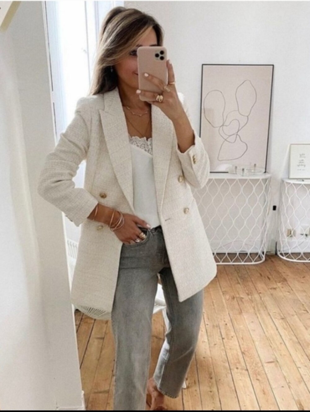 H&M Textured Tweed  Blazer Jacket New Size S - Picture 2 of 8